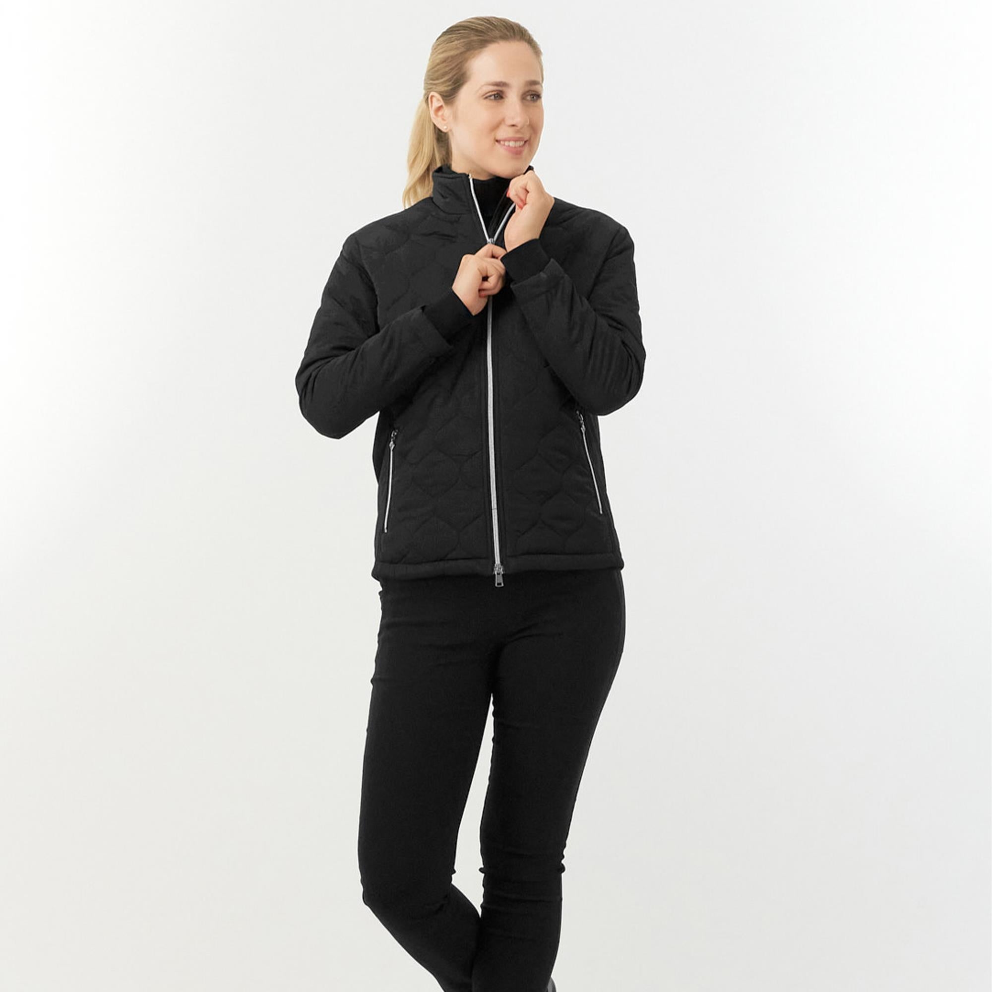 Pure Golf Bronwyn Quilted Ladies Golf Jacket Black